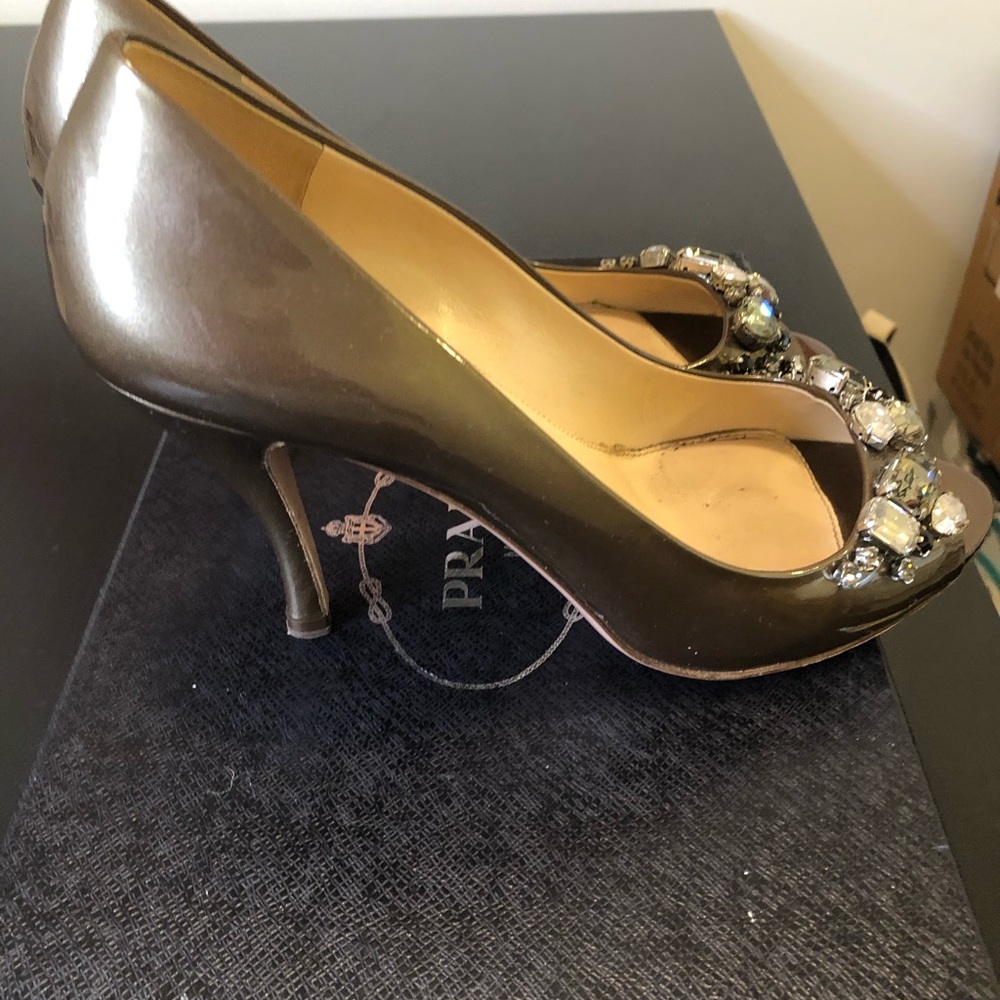 PRADA pump couture taupe with rhinestones ✨ - Picture 12 of 12
